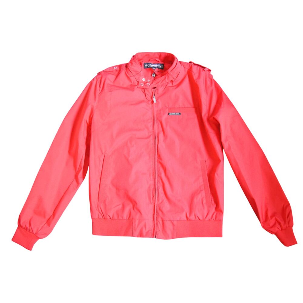 Members Only Red Moto Jacket Small Full Zip Lightweight Bomber Coat Mens
